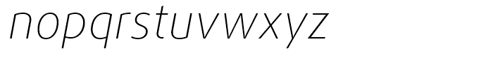 FF Daxline Thin Italic Font LOWERCASE