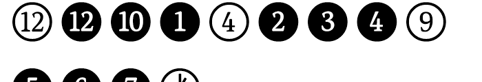 FF Dingbats 20 Numbers Font UPPERCASE