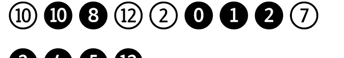 FF Dingbats 20 Numbers Font LOWERCASE
