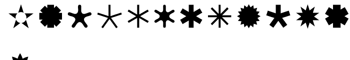 FF Dingbats 20 Stars and Flowers Font LOWERCASE