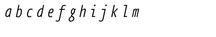 FF Eureka Mono Condensed Light Italic Font LOWERCASE