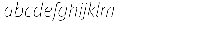 FF Meta Thin Italic Font LOWERCASE