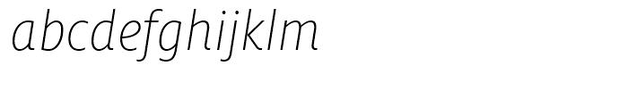 FF Milo Extra Light Italic Font LOWERCASE