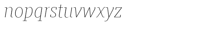 FF Milo Slab Thin Italic Font LOWERCASE