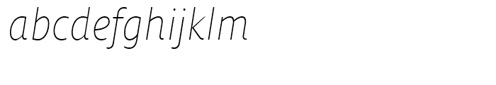 FF Milo Thin Italic Font LOWERCASE