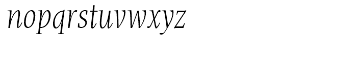FF More Condensed Light Italic Font LOWERCASE