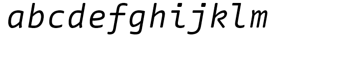 FF Nuvo Mono Regular Italic Font LOWERCASE