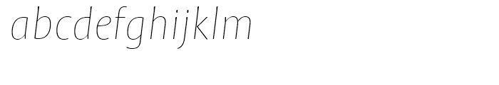 FF Profile Thin Italic Font LOWERCASE