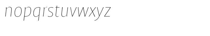 FF Profile Thin Italic Font LOWERCASE