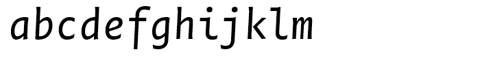 FF Quadraat Sans Mono Regular Italic Font LOWERCASE