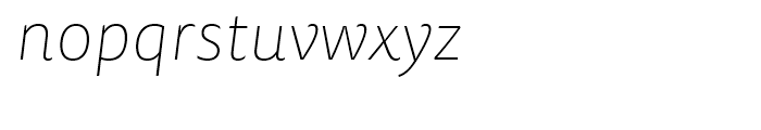 FF Tisa Sans Thin Italic Font LOWERCASE