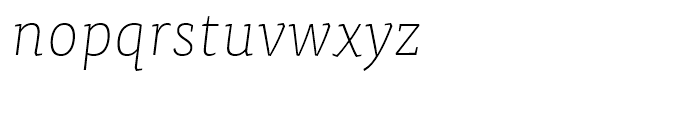 FF Tisa Thin Italic Font LOWERCASE