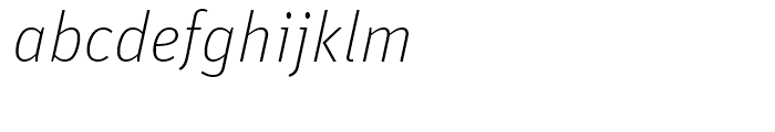 FF Unit Thin Italic Font LOWERCASE