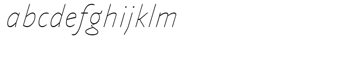 FF Yoga Sans Hairline Italic Font LOWERCASE