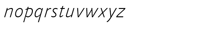 FF Yoga Sans Thin Italic Font LOWERCASE