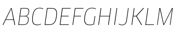 FF Clan Narrow Thin Italic Font UPPERCASE