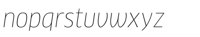 FF Clan Narrow Thin Italic Font LOWERCASE