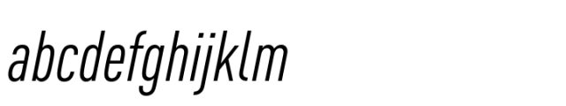 FF DIN Paneuropean Condensed Italic Font LOWERCASE