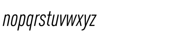 FF DIN Paneuropean Condensed Italic Font LOWERCASE