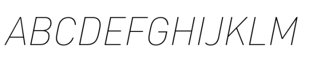 FF DIN Paneuropean Thin Italic Font UPPERCASE