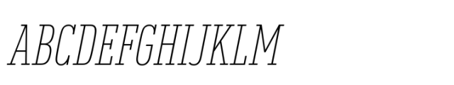 FF DIN Slab Condensed ExtraLight Italic Font UPPERCASE