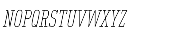 FF DIN Slab Condensed ExtraLight Italic Font UPPERCASE