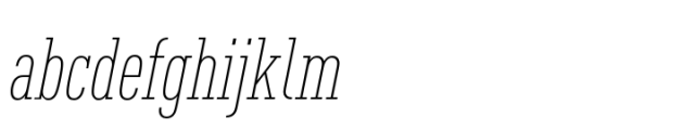 FF DIN Slab Condensed ExtraLight Italic Font LOWERCASE