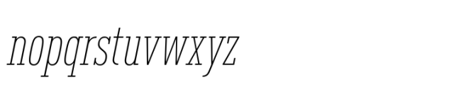 FF DIN Slab Condensed ExtraLight Italic Font LOWERCASE