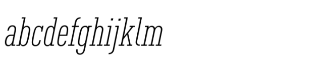 FF DIN Slab Condensed Light Italic Font LOWERCASE