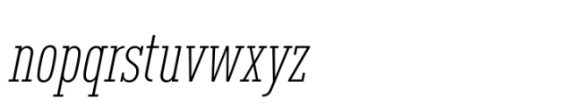 FF DIN Slab Condensed Light Italic Font LOWERCASE