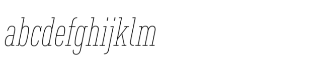 FF DIN Slab Condensed Thin Italic Font LOWERCASE