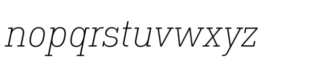 FF DIN Slab ExtraLight Italic Font LOWERCASE