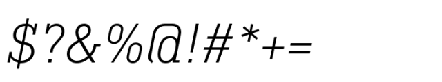 FF DIN Slab Light Italic Font OTHER CHARS