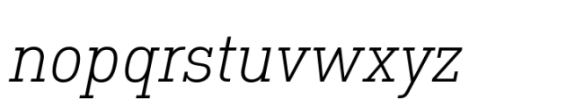 FF DIN Slab Light Italic Font LOWERCASE