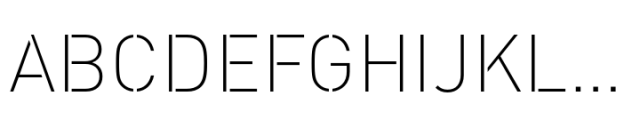 FF DIN Stencil ExtraLight Font UPPERCASE