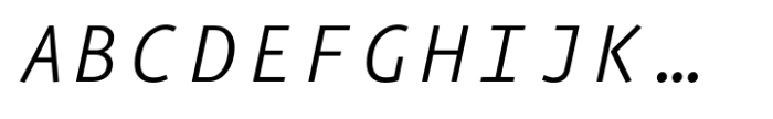 FF Eureka Mono Light Italic Font UPPERCASE