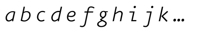 FF Eureka Mono Light Italic Font LOWERCASE
