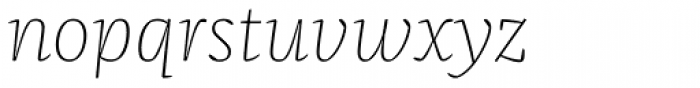 FF Franziska OT Thin Italic Font LOWERCASE