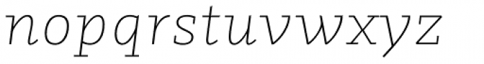 FF Kaytek Slab Thin Italic Font LOWERCASE
