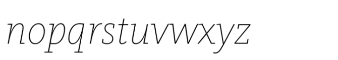 FF Kievit Slab Thin Italic Font LOWERCASE