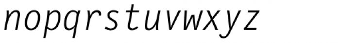 FF Letter Gothic Mono OT Light Italic Font LOWERCASE