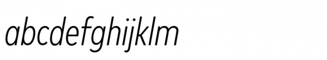 FF Mark Paneuropean Condensed Light Italic Font LOWERCASE