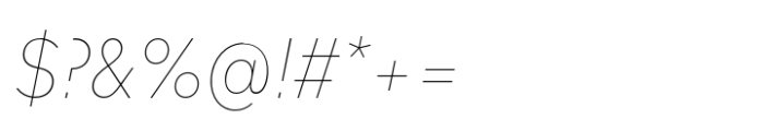 FF Mark Paneuropean Narrow Thin Italic Font OTHER CHARS