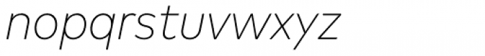FF Mark W1G Narrow Extra Light Italic Font LOWERCASE