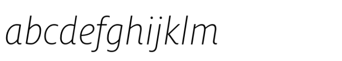 FF Milo Extra Light Italic Font LOWERCASE