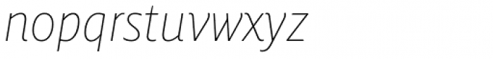 FF Milo OT Thin Italic Font LOWERCASE