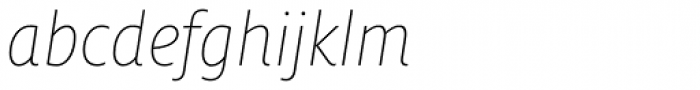 FF Milo Pro Thin Italic Font LOWERCASE