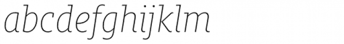 FF Milo Slab OT Thin Italic Font LOWERCASE