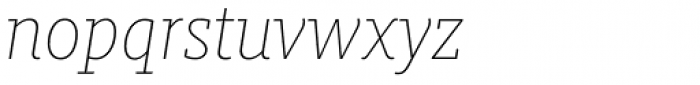 FF Milo Slab OT Thin Italic Font LOWERCASE