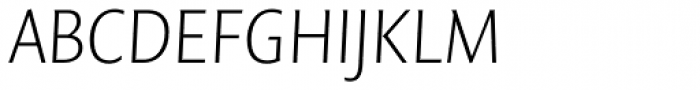 FF Quadraat Sans Pro ExtraLight Italic Font UPPERCASE